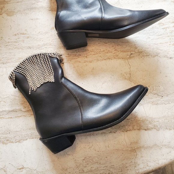 Nasty Gal Faux Leather Fringe Western Boots - Picture 7 of 9